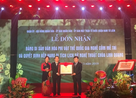 Nghề cốm Mễ Trì được công nhận là Di sản văn hóa phi vật thể quốc gia