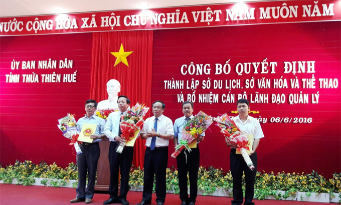 Thừa Thiên Huế công bố Quyết định thành lập Sở Du lịch và Sở Văn hóa & Thể thao